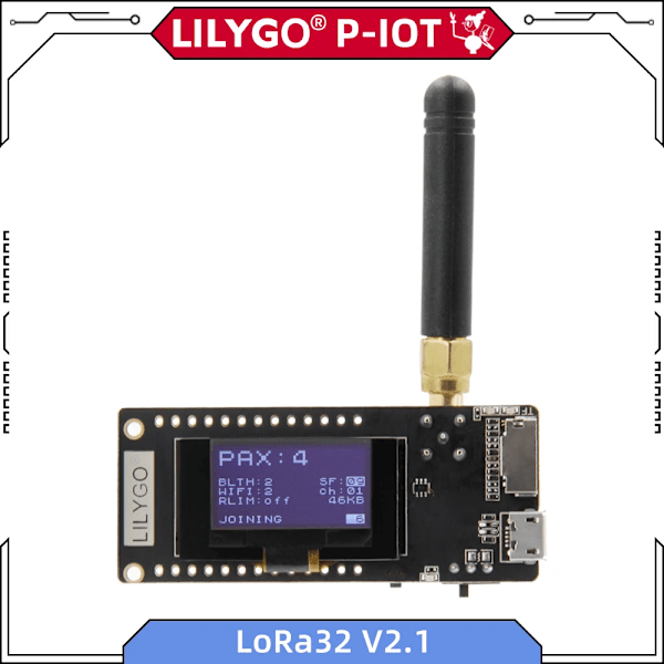 LILYGO® TTGO LoRa32 V2.1 1.6.1 ESP32 LoRa 433MHz 868MHz 915MHz Utviklingskort 0,96 tom OLED TF-kort BLE WIFI Trådløs Modul 433MHz