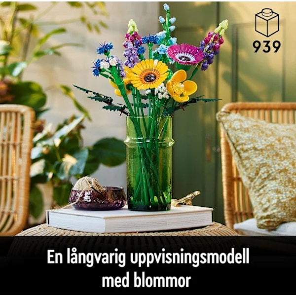 Vildblomsterbukett, lavendel och gerbera, vuxenkit, presenttips, botanisk samling Flowers