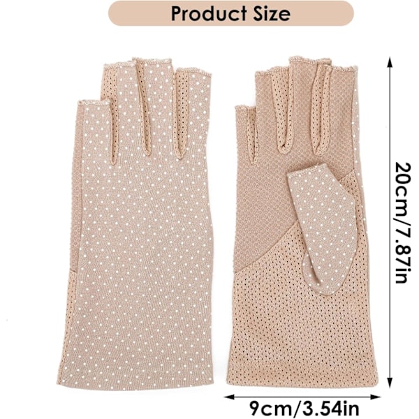 2 Par Sormestontomattomat Solfärgade Handskar Naisille Liukastumattomat UV-Suojaavat Handskar Solfärgade Handskar Kesä Ulkoilu X
