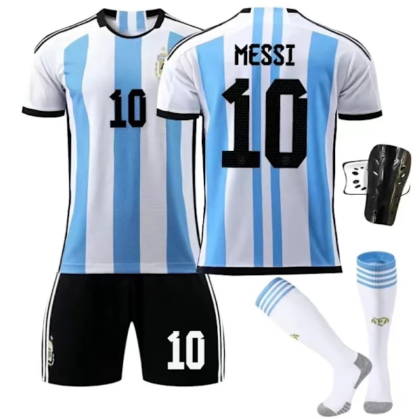 MIA MI Messi Camiseta No10 Fotbollströja Boy Kid T-Shirt Set Vuxen Sportkläder Tjej Sportdräkt Skyddskläder Cosplay Kit D1 D1 2XL