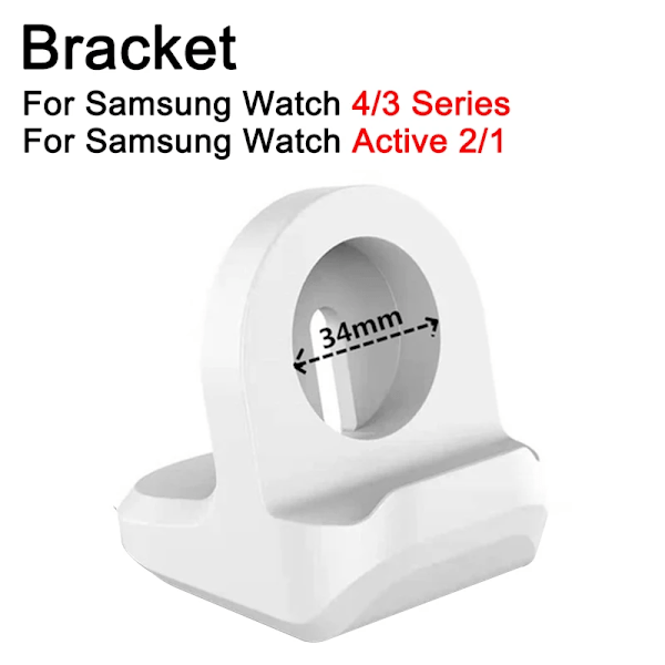 Hurtiglading kabel for Samsung Galaxy Watch 6 5 Pro 4 Active 2 Ladestasjon Dock USB/Type c Lader for Galaxy Fit 2 SM-R220 A1 White