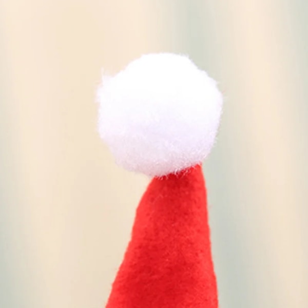 (10 kpl/pakkaus) 12*6cm Mini jouluhattu punaiseen uudenvuoden koristeluun Käsintehtyjä tee-se-itse-jouluhahmoja Lapsen lahja joulujuhlatarvikkeita Red