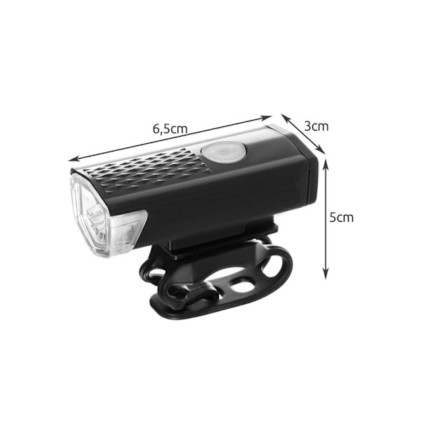 2-PAK USB Ladbar Sykkellys Foran & Bak black