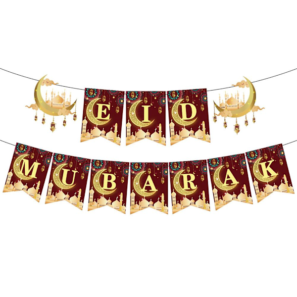 EID MUBARAK Ramadan fest dekoration banner balloner set 2(include 18 balloons)