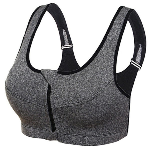 Racerback Damunderkläder Dragkedja Fram BH Svart 2XL Black
