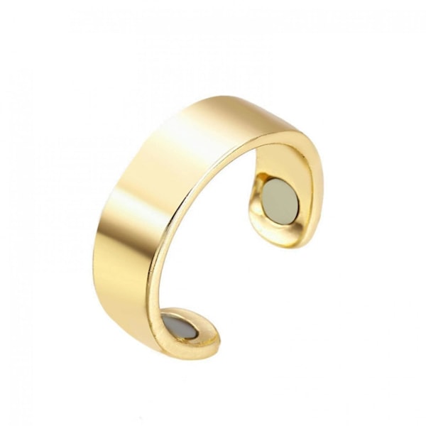 2 stk. blodsukkerkontrolring, magnetisk terapiring, kobbermagnetringe, åbning justerbar med stærke magneter (guld)
