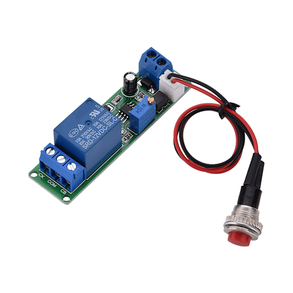 DC 12V Justerbar Timer Fördröjningsavstängningsmodul Timing Relä Tidbrytare 1~10sek