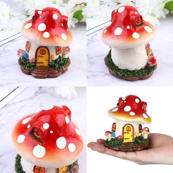 Harpiks Svampehus, Fehus, Mini Harpiks Svampe DIY Plante