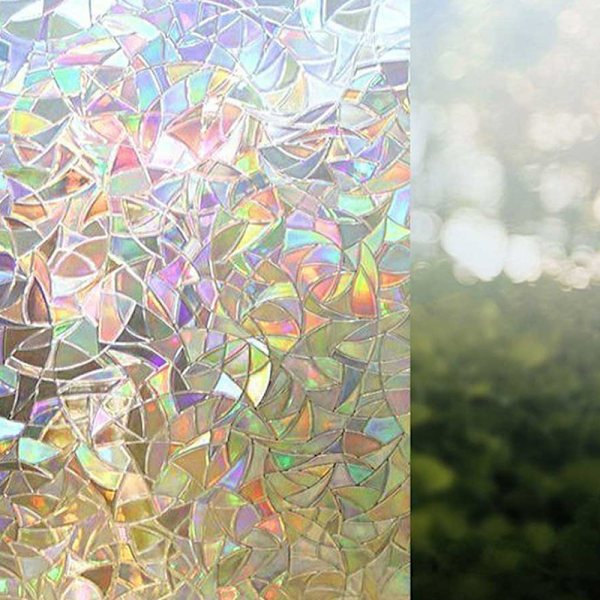 Iridescent 3D-fönsterfilm Sekretess Statisk glasdekor