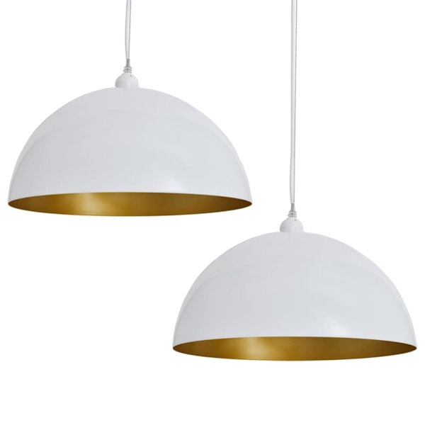 vidaXL Halvsfärisk Taklampa 2 st Vit white 3000