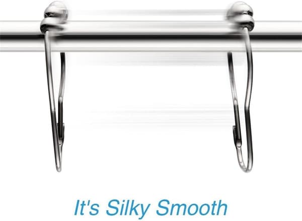 12 dusjforhengringer til bad – rustfritt stål, krom-FA-