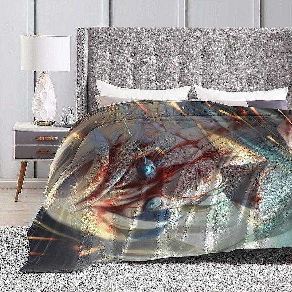 Varme vendbare fluffy fleece-tepper, Shingeki No Kyojin Armin Arlert Flanellteppe Strikket teppe for kino piknik strand-f 80x60in 200x150cm