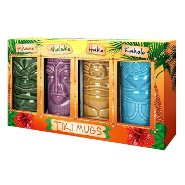 4x Keramikmuggar - Tiki multicolor 1473
