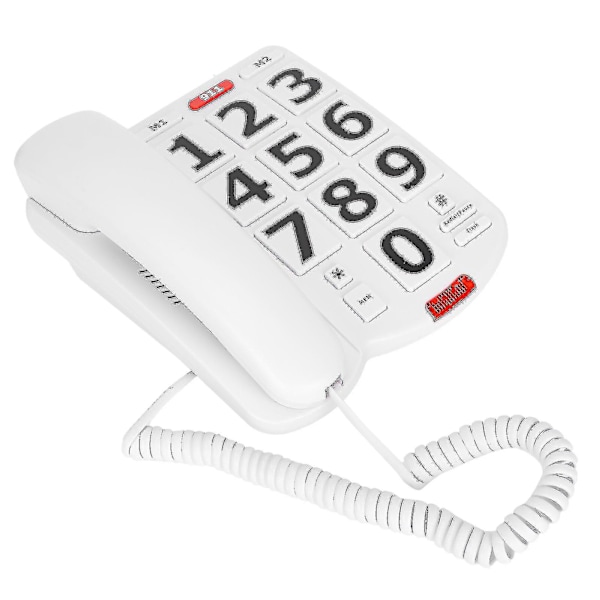 Fast telefon för äldre med stora knappar, telefon för hörselskadade