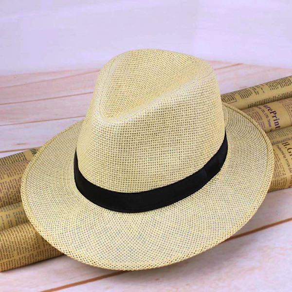 Herre Halm Panama Hat Håndlavet Cowboy Hat Sommer Strand Rejse Solhat one size a