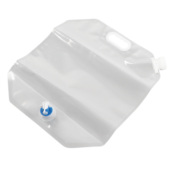 15L sammenleggbar vanntankbeholder Matkvalitet PVC Bærbar bærehåndtak Camping Vannpose for campingkjøring Hvit