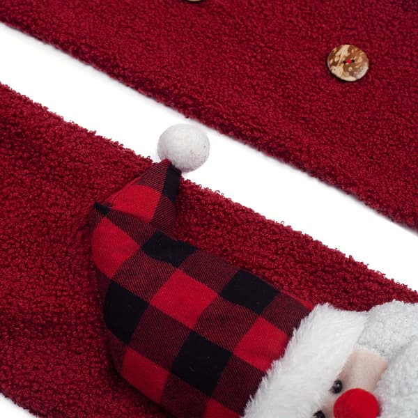 Sødt julehalstørklæde til børn og voksne, varm vinter teddyfleece halsvarmer Santa scarf