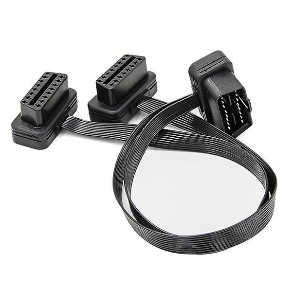 OBDII-jatke Kaksoisliitin Y-haara OBD OBD2 16-nastainen Uros naarasliittimellä Litteä+ohut