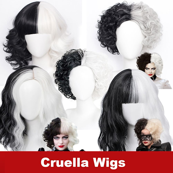 Peruker Cruella De Vil Kuila - i lager 3