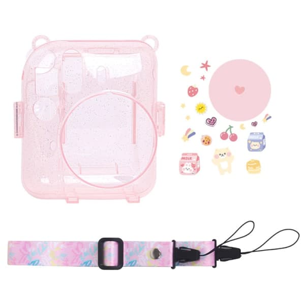 Fotoväska för Fujifilm Instax Mini 12 Clear Camera Case Protect Rosa