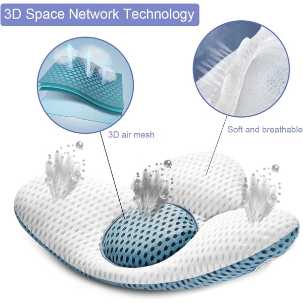 Ortopedisk korsryggpute for søvn, ryggpute, 3D-nett