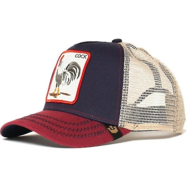 Svart Panther Mesh Cap för Vuxna - Sommar Baseball Cap Trucker Cap W-WELLNGS Tupp - Marinblå Rooster - Navy Blue