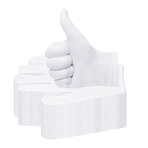 12 par hvide bløde bomuldsvanter, strækbare smykker whiteB XL12pcs