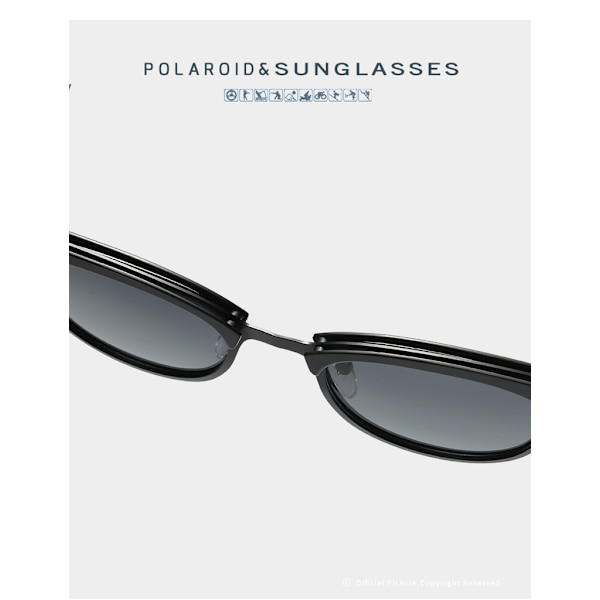 Polarisoidut aurinkolasit UV400 Musta/harmaa