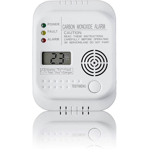 Kolmonoxiddetektor, batteridriven, gasdetektor med display och temperaturmätare fri frakt-FA6-