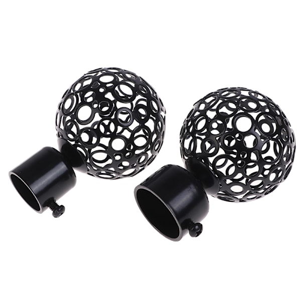 2 stk 22mm 28mm Dia Gardinstangsender Jernender Caps Finials Sort Black 22mm