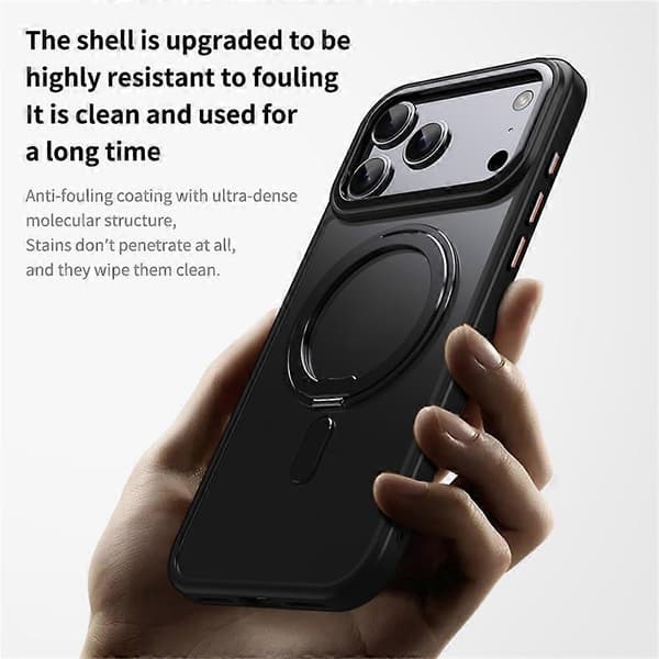 MagSafe-deksel til iPhone 17 Pro Max, TPU og metallstativ-FA-