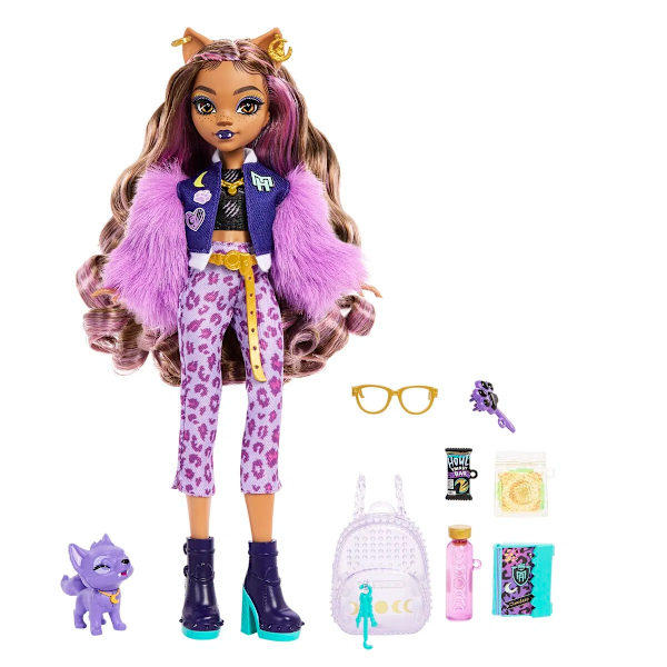 Monster High Clawdeen Wolf Dockan med Husdjur multicolor 418