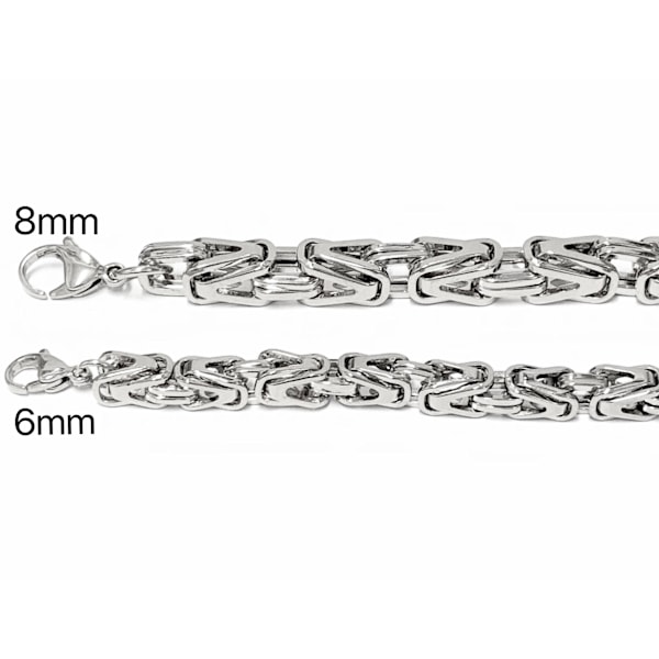 Kejsarlänk halsband i rostfritt stål, håller färgen för alltid! 6mm tjock,60cm lång