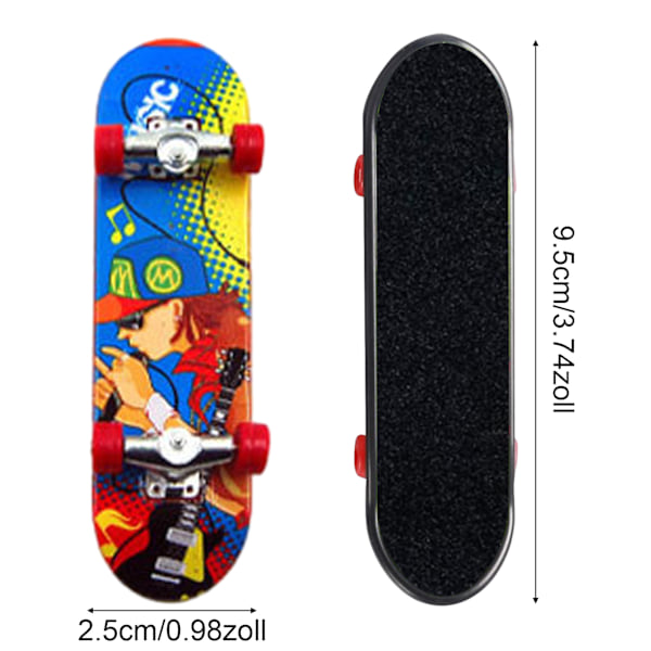 9-delt mini fingerboardsett - 9,5*2,5 cm (tilfeldig)