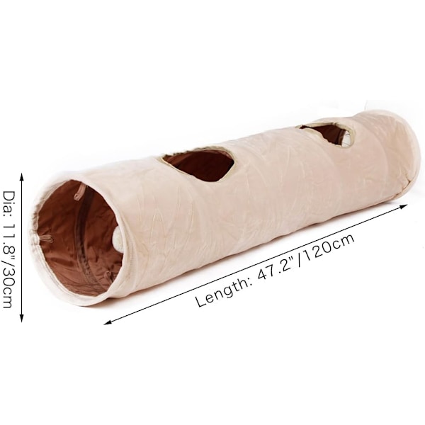 PAWZ kattunnel med 2 hål, mjuk hopfällbar kattunnel med hängare