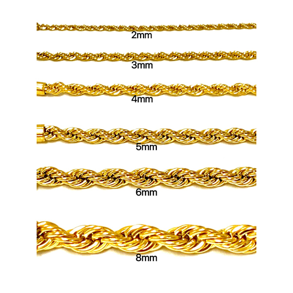 Cordell halsband i rostfritt stål med 18k guldplätering 5mm tjock, 60cm lång
