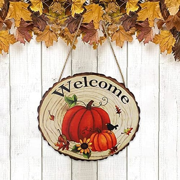 Hej hösten höst skörd ytterdörr skylt Thanksgiving dörr vägg