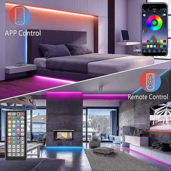 20m LED-lys Bluetooth RGB-lys LED-stripelys