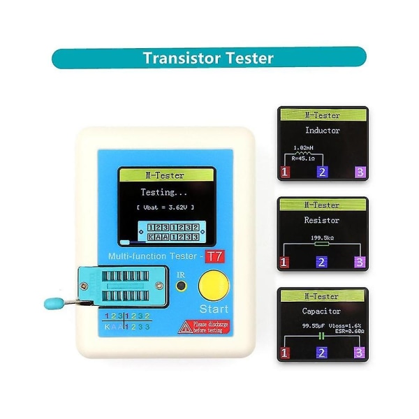 Lcr-t7 Ny Transistortester TFT Diod Triod Kapacitansmåler LCR ESR Måler Multifunktionsmåler