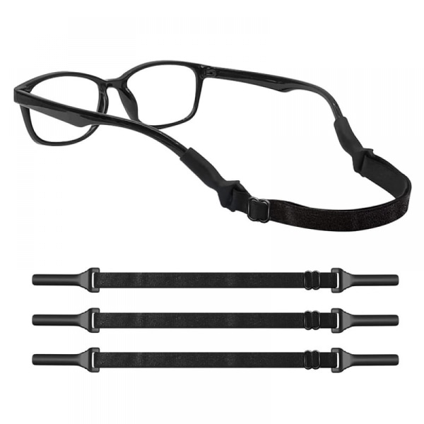 10 stk. justerbar brillerem - ingen hale brilleremme, Universal Fit Rope Brilleholder, (sort) voksen