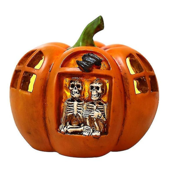 Halloween skalledekorasjon gresskar atmosfærelys