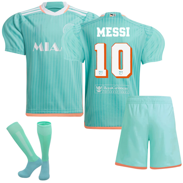 2024 Inter Miami CF bortamatchtröja med strumpor för barn nr 10 Messi S