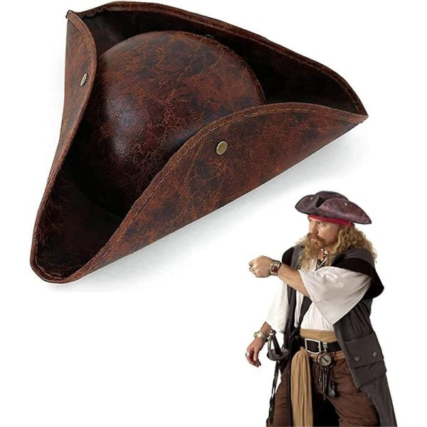 Aikuisten pirathattu Halloween-hattu aikuisille ja kolonialityylinen Tricorn-hattu sopii kirsikalle