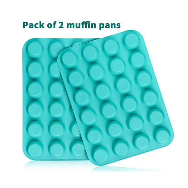 Silikon Muffinsform Cupcake Set - Mini 24 Koppar Muffinsform, Nonsti-FA-