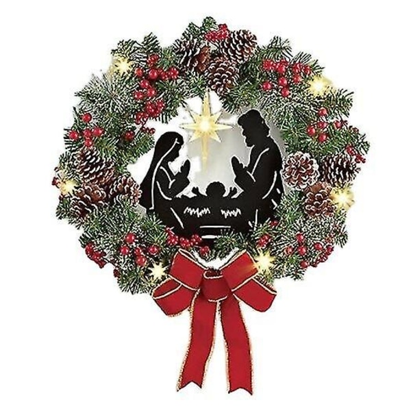 Christmas Cross Border Jesus Bowknot Garland Door Hängande Dec DXGHC