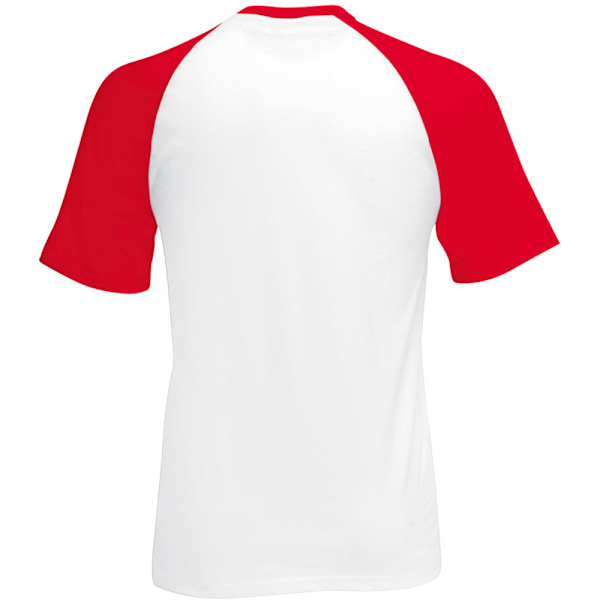 Fruit Of The Loom Herre T-shirt Baseball Korte Ærmer XL Hvid/Rød White/Red XL White/Red