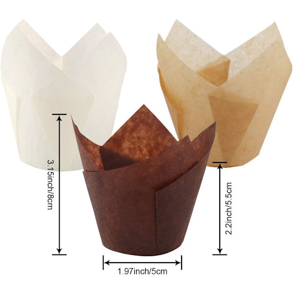 150 stk Tulip Cupcake Baking Cups, Muffins Baking Liners Holdare