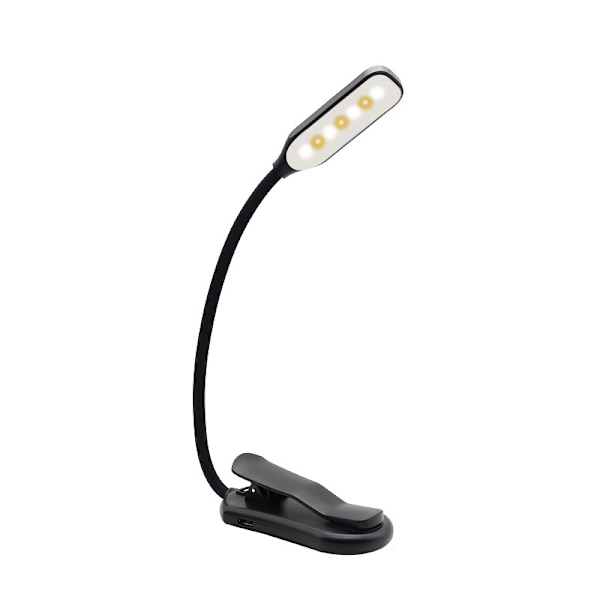 1 stk. læselampe, 7 LED-bordlampe Clip-on-lampe med 3 farvetemperaturer