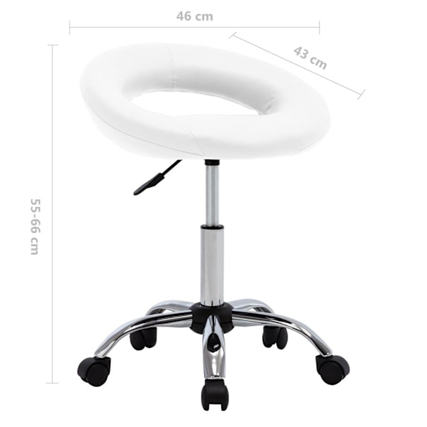vidaXL Svingbar stol hvit kunstlær white 6550