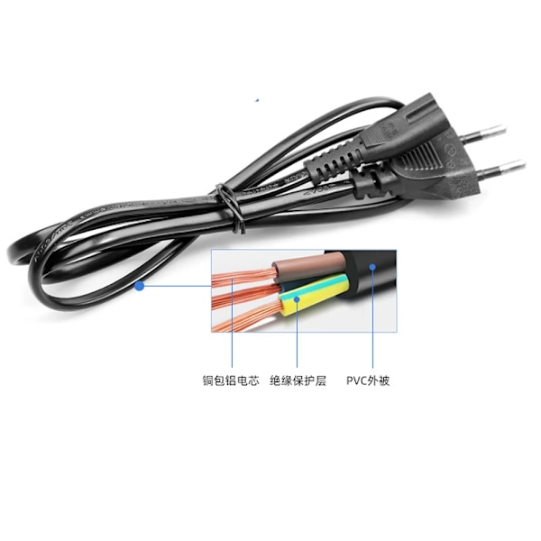 2-polig EU-kabel strömkonsol sladd C7-kabel figur 8-ström för Samsung Power XBOX PS4 Laptop